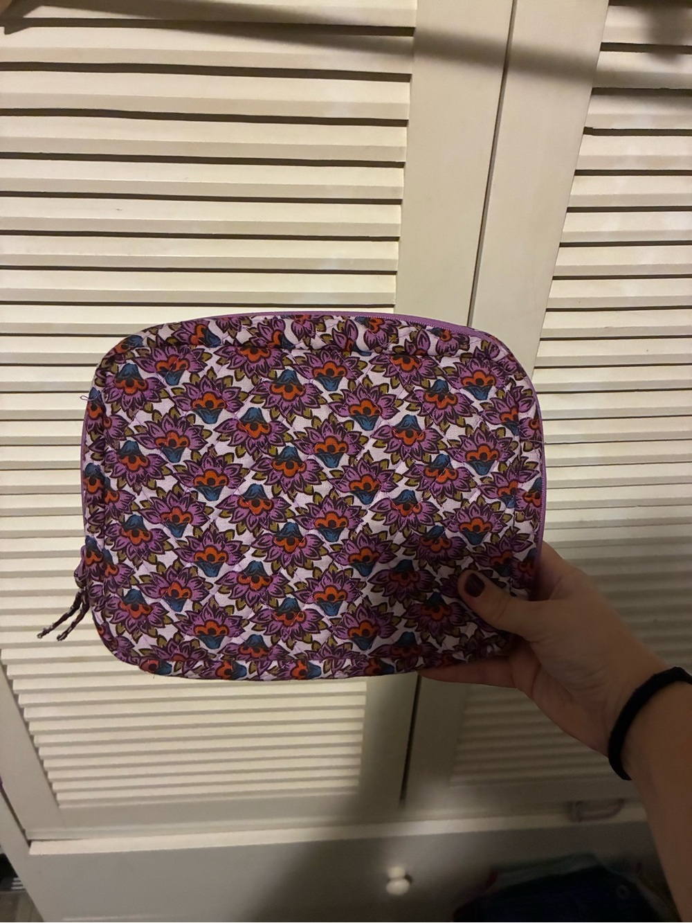 Vera Bradley Purple Floral Zip Cosmetic Pouch